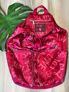 2011 VICTORIA’S SECRET PINK Red Monogram Backpack
